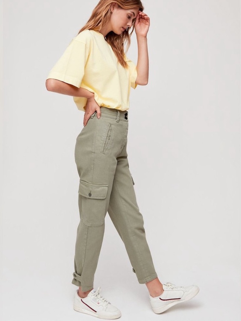 Aritzia Wilfred Free Modern Cargo Pant Sz 6 Olive Green High Rise Utility Ankle